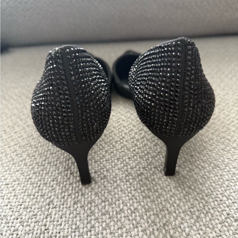 Zara Black Rhinestone Heels - Picture 3 of 5